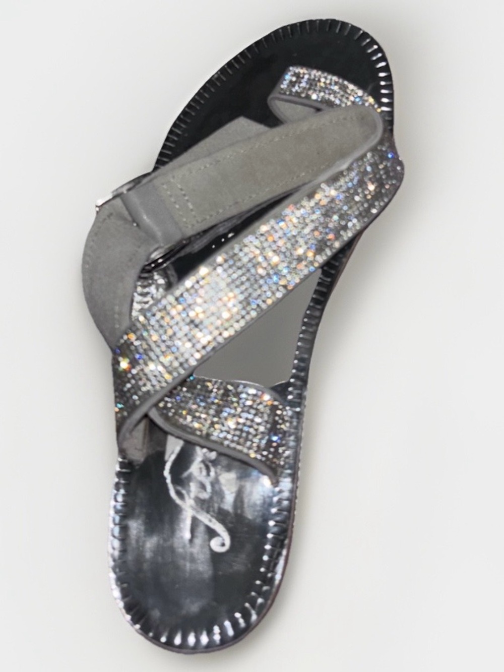 Free People Sunset Cruise Silver Rhinestone Sandals - Picture 5 of 11